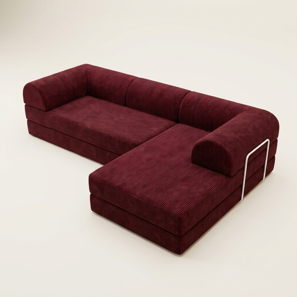 Hjørne Lukket · Burgundy · angle 1