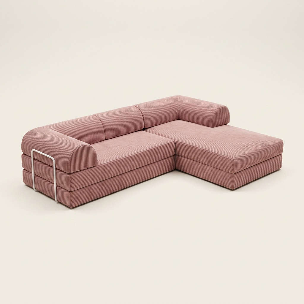 Hjørne Åben · Støvet Rosa · angle 3