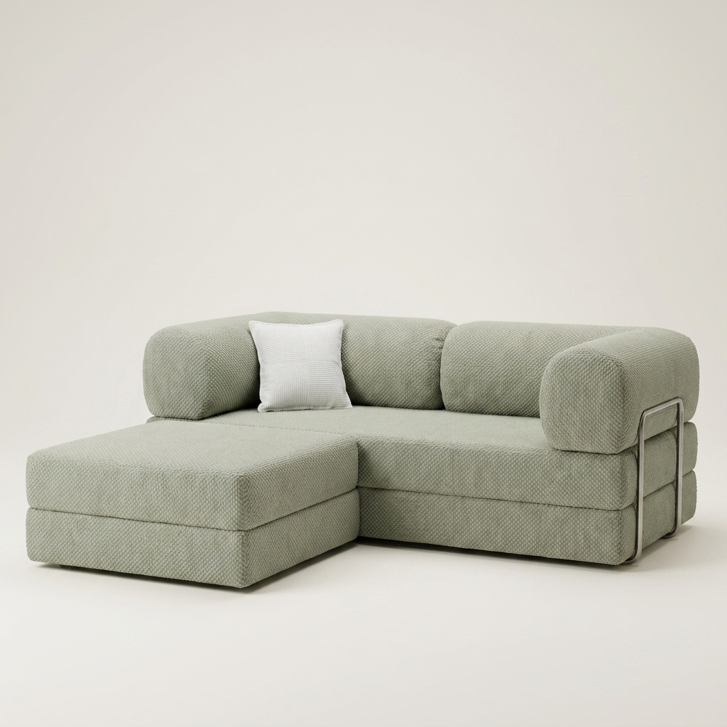 2-pers + puff · Sage Green · head-on