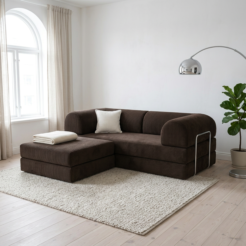 2-pers + puff · Mørk Brun · lifestyle