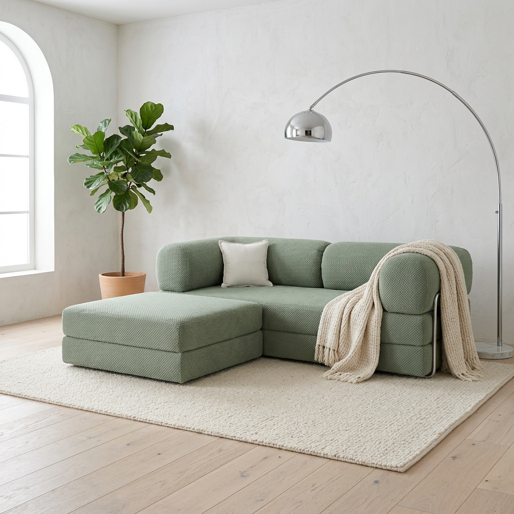 2-pers + puff · Sage Green · lifestyle